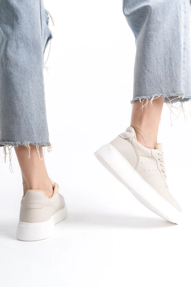 Kadın Bağcıklı Kalın Taban Rahat Günlük Spor Ayakkabı Sneaker - Resim 7