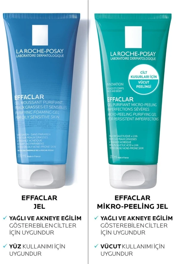 La Roche Posay Effaclar Mikro-peeling Temizleme Jeli 200 ml Yüz-vücut