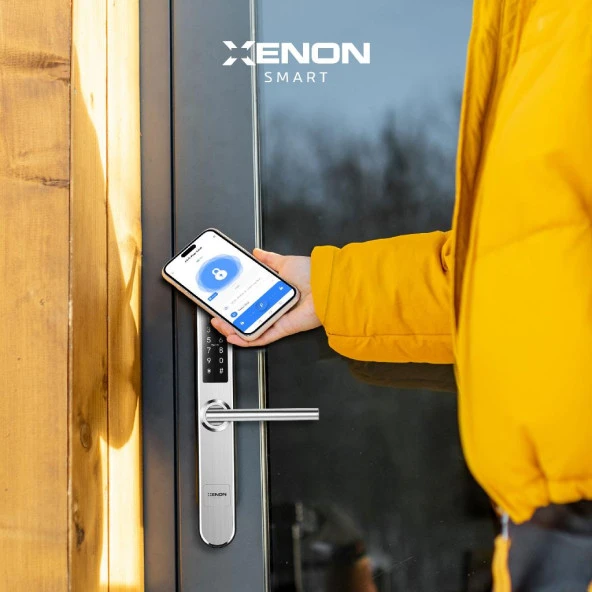 Xenon Smart Akıllı Kapı Kilidi Parmak İzi Dokunmatik Şifre Girişli Gümüş - Resim 4