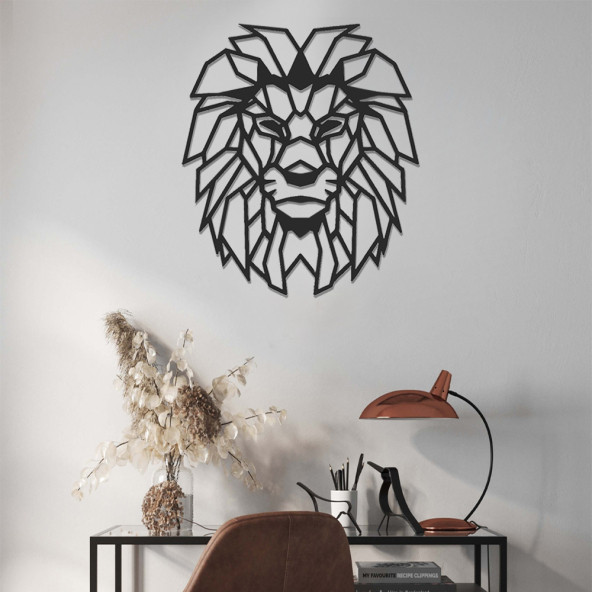 ANSAC METAL Aslan Metal Duvar Tablosu 50x60cm Siyah