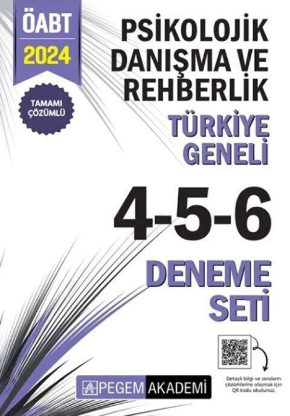 2024 ÖABT Psikolojik Danışmanlık ve Rehber Öğretmenlik Türkiye Geneli 4-5-6 Deneme Seti Pegem