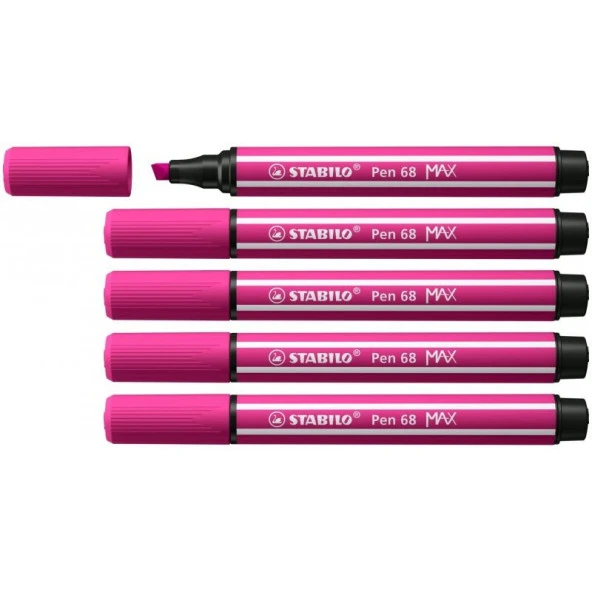Stabilo Keçe Uçlu Kalem 68 Max Gül Pembe Keçe Uçlu Kalem (5 Li Paket)