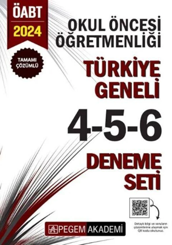 2024 ÖABT Okul Öncesi Öğretmenliği Türkiye Geneli 4-5-6 Deneme Pegem Yayınları