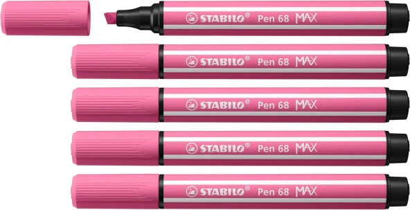 Stabilo Keçe Uçlu Kalem 68 Max Açık Pembe Keçe Uçlu İşaretleme Kalemi (5 Li Paket)