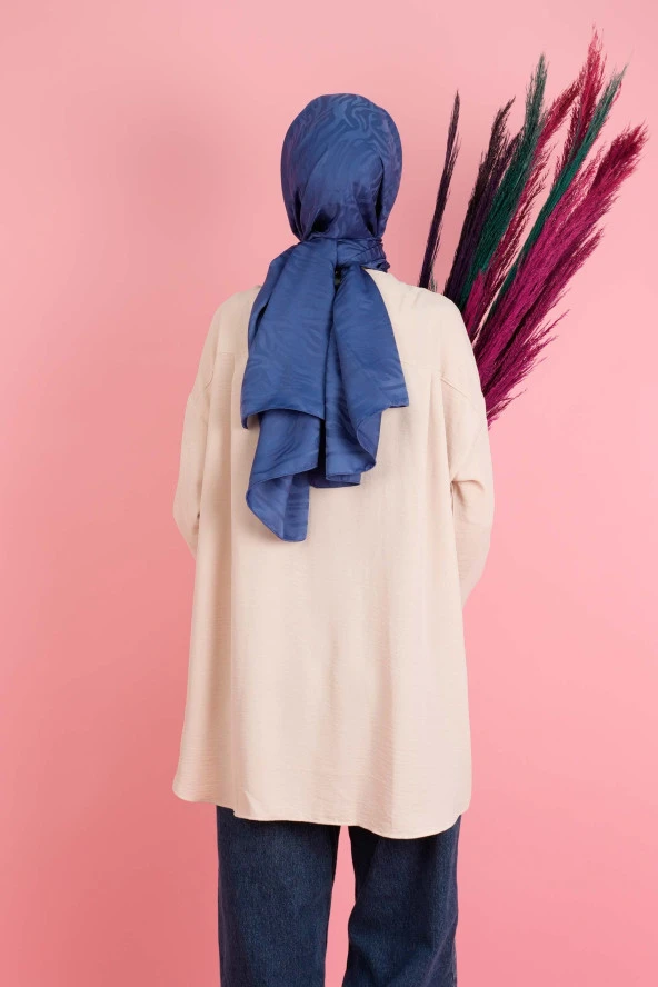 Kadın Bisiklet Yaka Tunik Basic Kol Yırtmaç Detaylı Aerobin Tunik Bej - 3