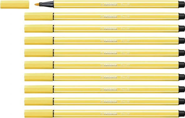 Stabilo Keçe Uçlu Boya Kalemi 1 MM Sarı Keçeli Boya Kalemi (10 Lu Paket)