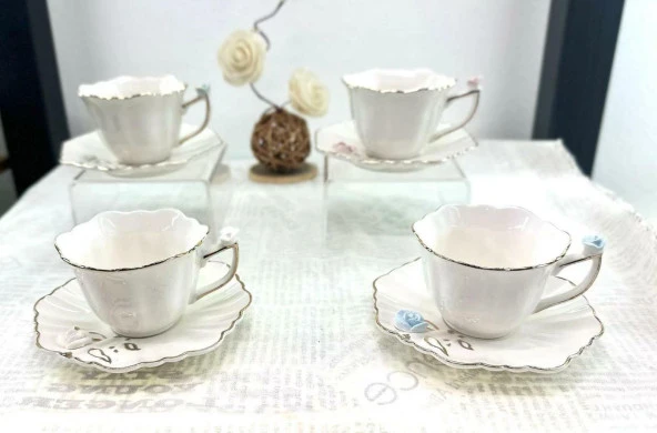 Royking Lorin 6 lı Kahve Fincan Seti 90 cc VRM 011