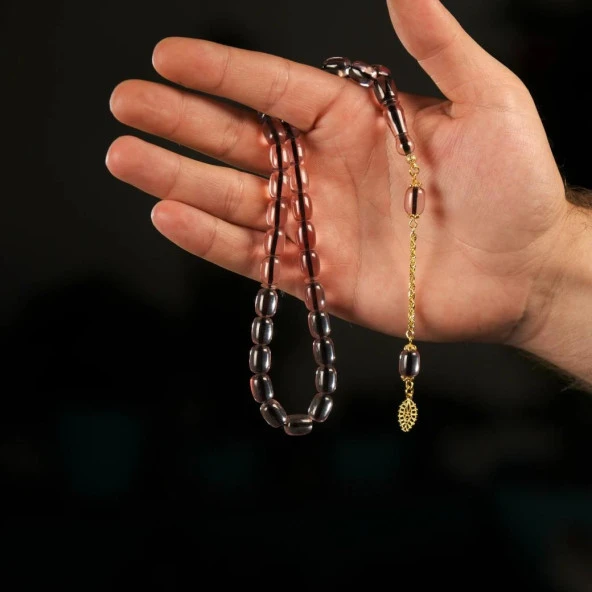 Ateş Kehribar 925 Ayar Sarı Rodajlı Püsküllü Tesbih ürün görseli 1