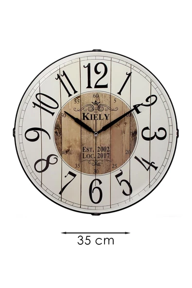 KIELY YAZILI BOMBELI DUVAR SAATI 35 CM - 3