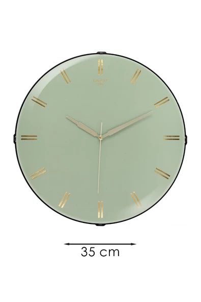 YALDIZLI YESIL ZEMİNLİ DUVAR SAATİ 35 CM - 3