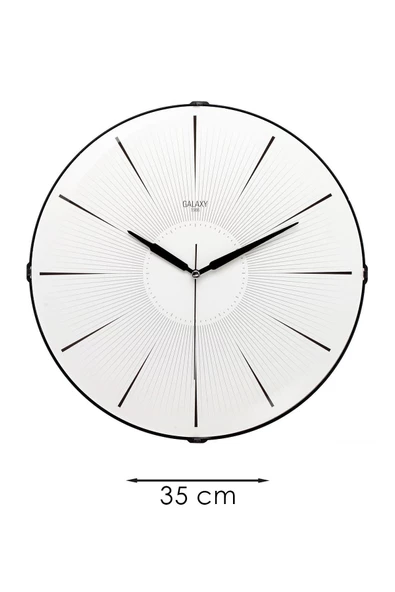 ÇUBUK RAKAM KREM ZEMİNLİ BOMBELI DUVAR SAATİ 35 CM - 3
