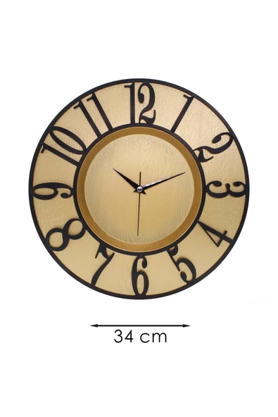 GOLD KASA SİYAH RAKAM DUVAR SAATİ 34 CM - 3
