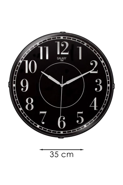 YALDIZLI RAKAMLI SİYAH ZEMİNLİ DUVAR SAATİ 35 CM - 3