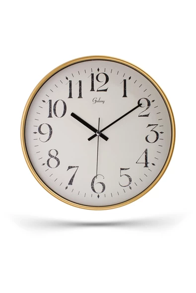 DEKORATİF BÜYÜK RAKAMLI GOLD DUVAR SAATİ 29.5 CM - 2