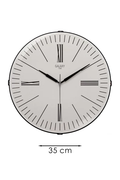 ROMA RAKAM BEJ ZEMİNLİ BOMBELİ DUVAR SAATİ 35 CM - 3