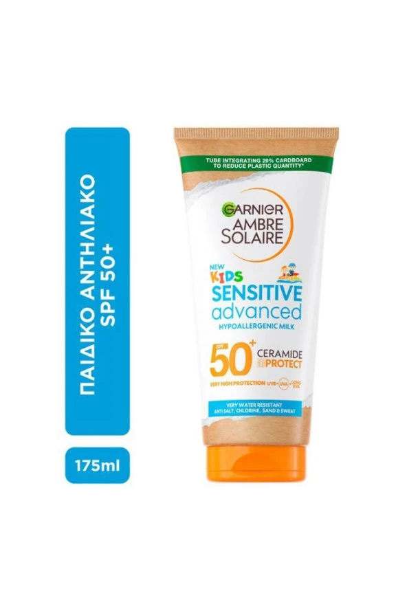 Garnier Ambre Solaire SPF50 Kids Sensitive Advanced 175 ml Çocuklar Güneş Koruyucu Süt