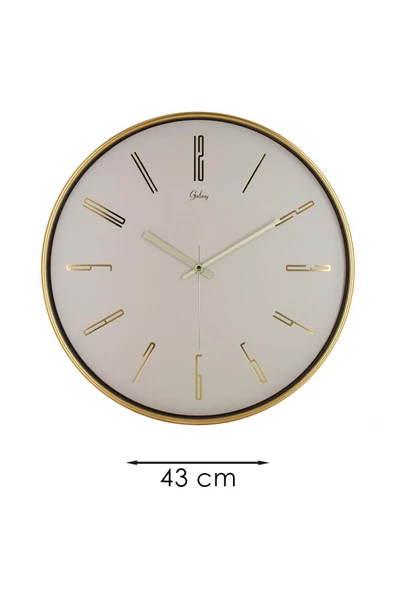 GOLD BEJ KADRAN RAKAMLI DUVAR SAATİ 43 CM - 3