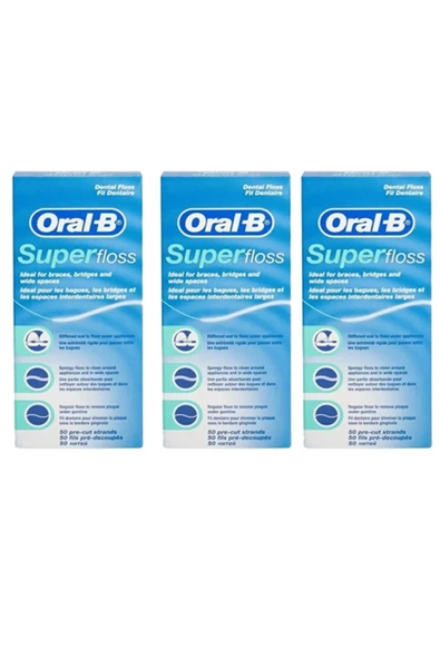 Oral-B Super Floss 50'li 3 Adet Diş İpi