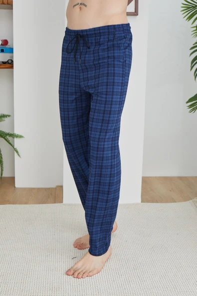 Kly Büyük Beden Erkek Ekose Tek Pijama Pantolon - 3