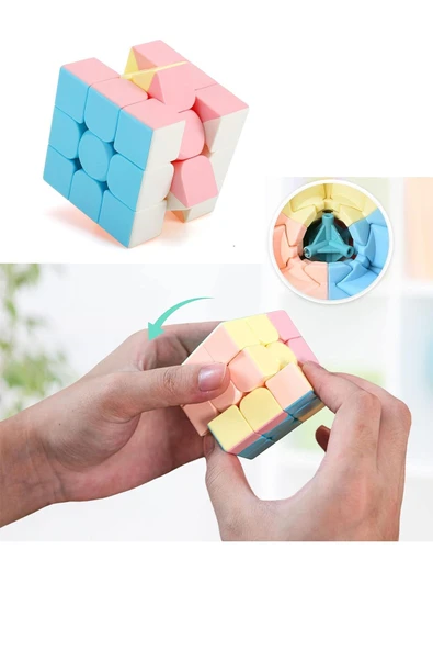 Speed Cupe Rubik Küp Zeka Küpü 3x3 Pastel Renkler Hız Küpü, Fidget Oyuncak Zeka Oyunu - 2