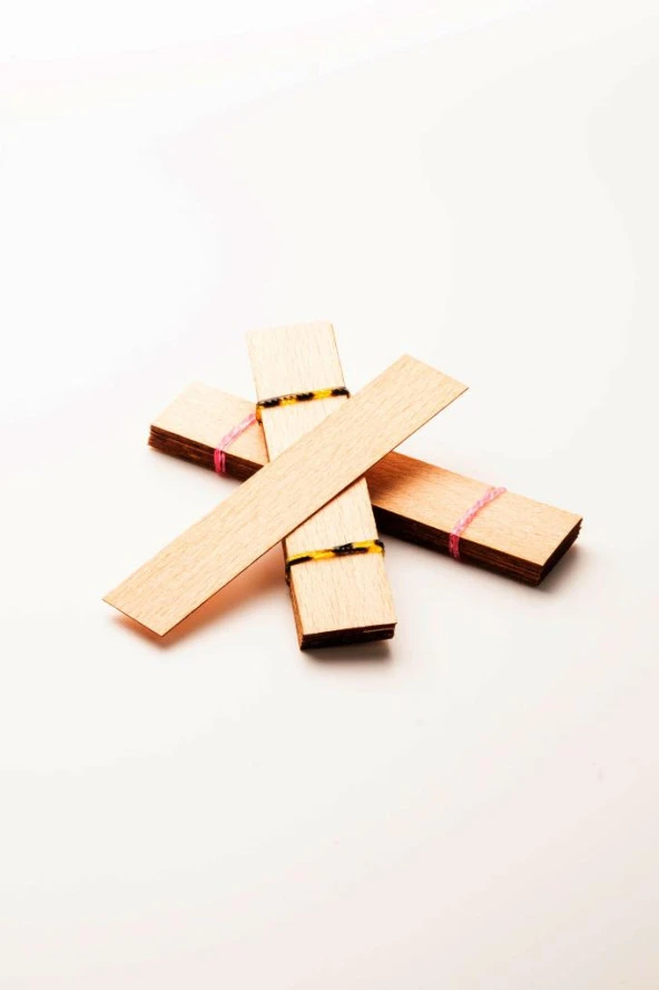 Ahşap Mum Fitili - 20 Adet ( 20mm x 100mm x 0,5mm ) ürün görseli