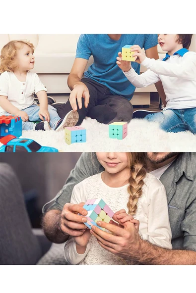 Speed Cupe Rubik Küp Zeka Küpü 3x3 Pastel Renkler Hız Küpü, Fidget Oyuncak Zeka Oyunu - 5