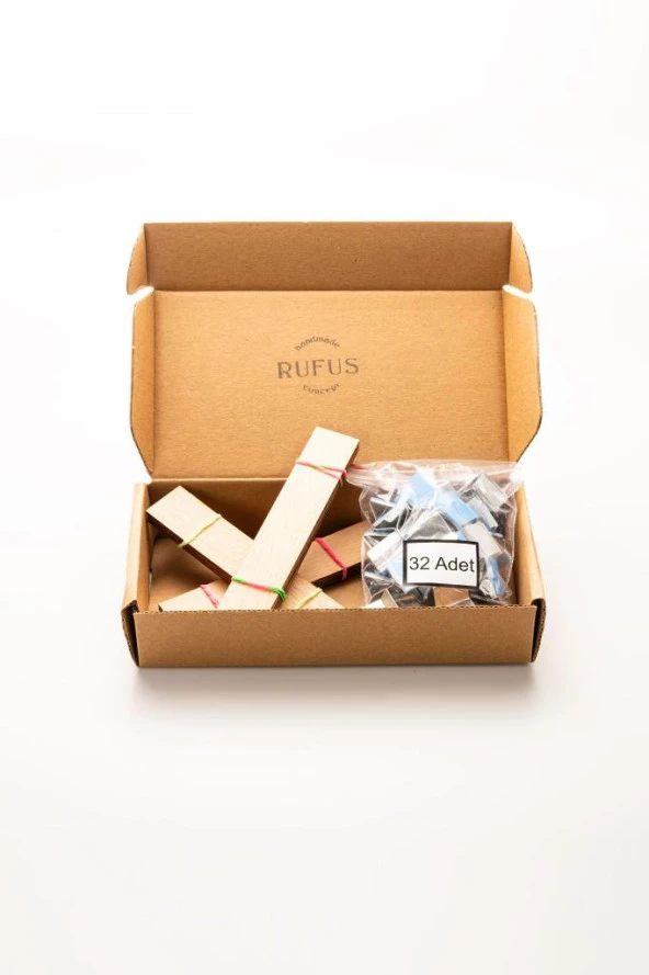 Ahşap Mum Fitili + Yapışkanlı Sehpa - 30 Adet ( 20mm x 100mm x 0,5mm ) - Resim 5