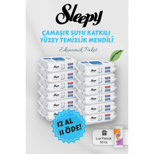 Sleepy Çamaşır Suyu Katkılı Yüzey Havlusu 12 Al 11 Öde Hediyeli