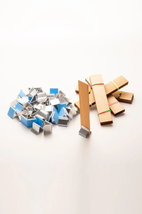 Ahşap Mum Fitili + Yapışkanlı Sehpa - 40 Adet ( 20mm x 100mm x 0,5mm ) ürün görseli