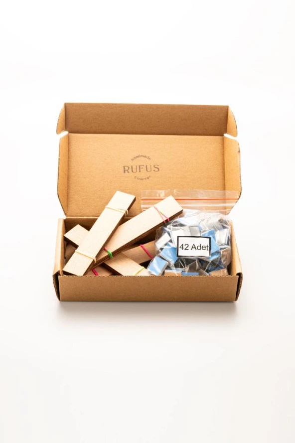 Ahşap Mum Fitili + Yapışkanlı Sehpa - 40 Adet ( 20mm x 100mm x 0,5mm ) - Resim 5