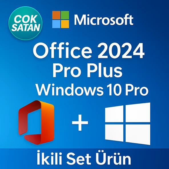 Windows 10 Pro '' Office 2024 Pro Plus PC 32-64 Bit Türkçe-İngilizce Global Destekli
