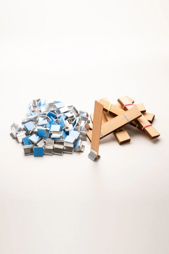 Ahşap Mum Fitili + Yapışkanlı Sehpa - 75 Adet ( 20mm x 100mm x 0,5mm ) ürün görseli