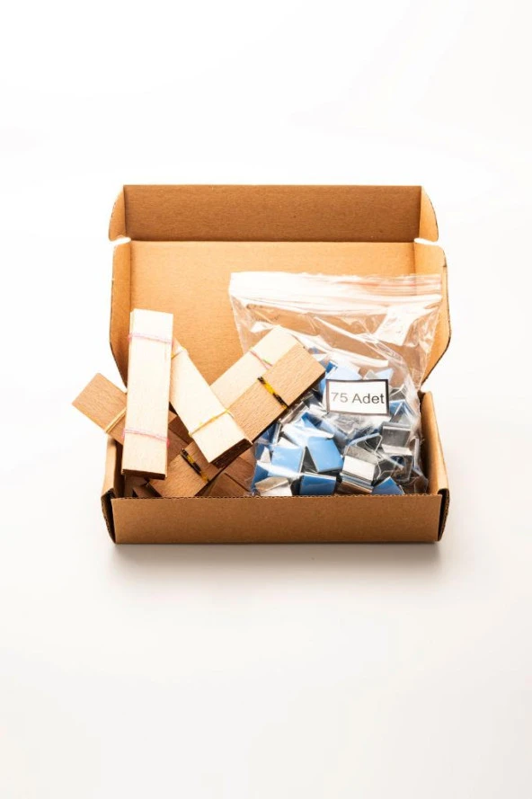 Ahşap Mum Fitili + Yapışkanlı Sehpa - 75 Adet ( 20mm x 100mm x 0,5mm ) - Resim 5