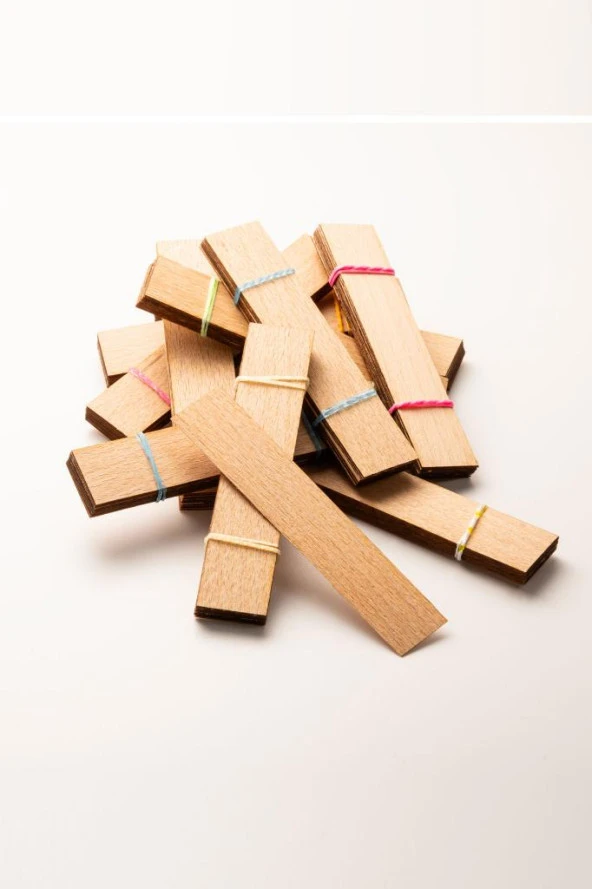 Ahşap Mum Fitili - 100 Adet ( 20mm x 100mm x 0,5mm ) - Resim 2