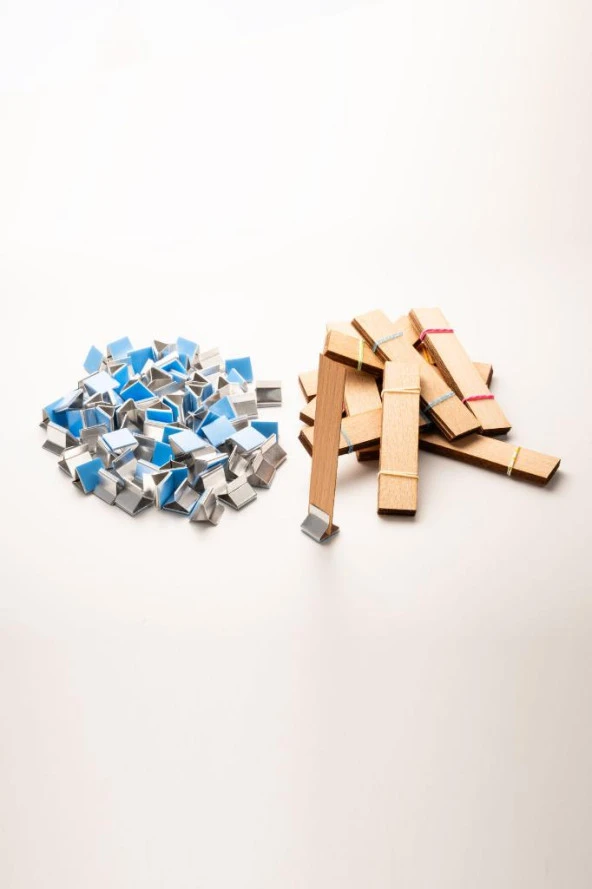 Ahşap Mum Fitili + Yapışkanlı Sehpa - 100 Adet ( 20mm x 100mm x 0,5mm ) ürün görseli