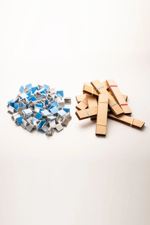 Ahşap Mum Fitili + Yapışkanlı Sehpa - 100 Adet ( 20mm x 100mm x 0,5mm ) - Resim 2