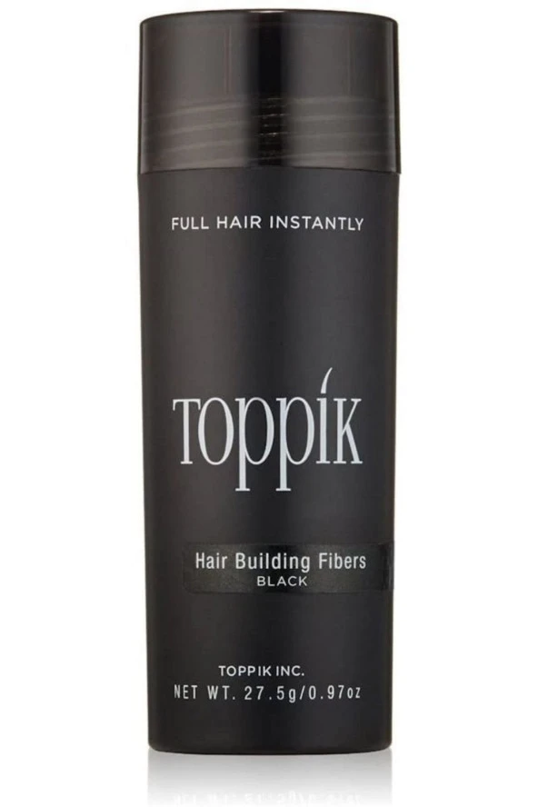 Topik Saç Dolgunlaştırıcı Fiber Siyah (BLACK) 27.5 G Hair Building Fibers 3 Adet Alana Tarak Hediye - 4