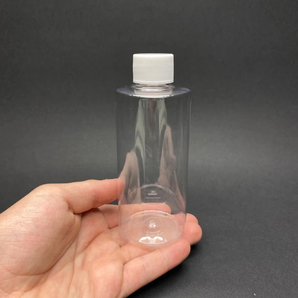 200 cc Silindir Keskin Küt Boyunlu Sert (27gr) Pet  Şişe - Beyaz Kapaklı- 200ml Kapaklı Plastik Şişe x 10 Adet ürün görseli