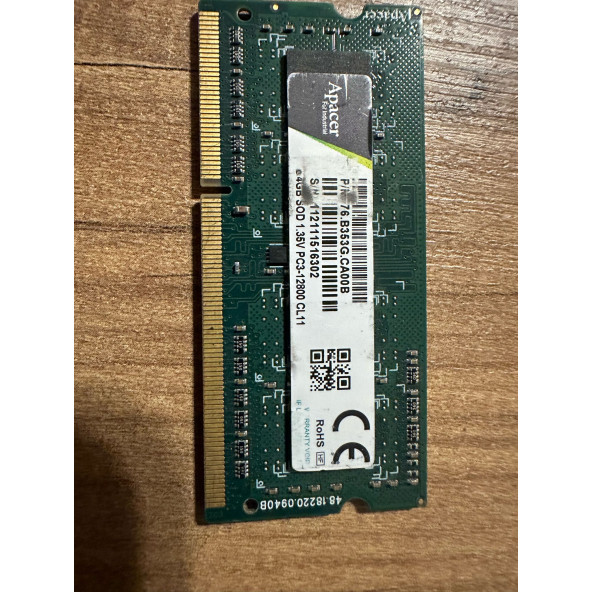 4GB 2Rx8 PC3-1600S 1600 MHZ 1.5V NOTEBOOK RAM BELLEK 2.EL KULLANILMIŞ - 2
