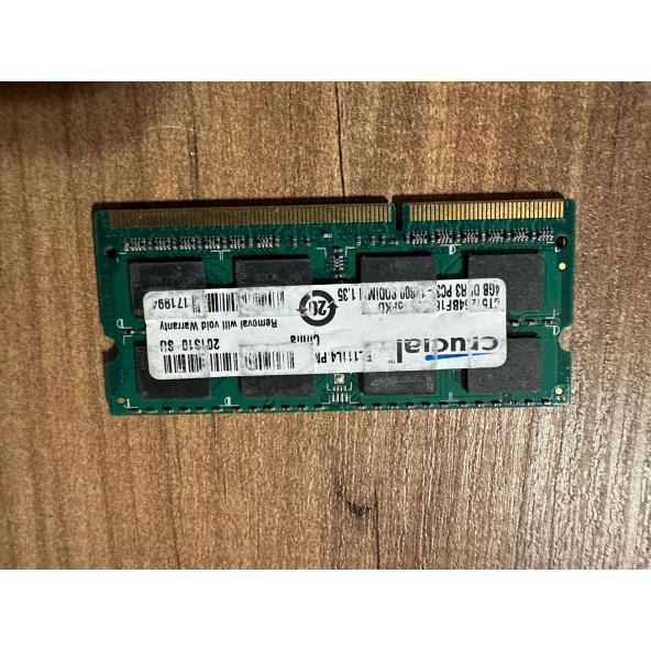 4GB 2Rx8 PC3L-1600S  DDR3L 1600 MHZ 1.35V NOTEBOOK RAM BELLEK 2.EL KULLANILMIŞ - 2