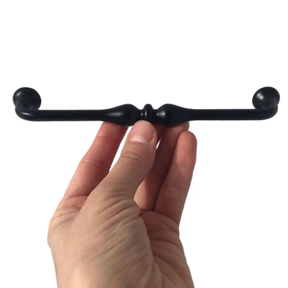 15 Adet Fesleğen Kulp 160 mm Siyah Mutfak Kulpu Çekmece Dolap Kapak Kulbu Metal  Mobilya Dolabı Kulpları - Resim 3