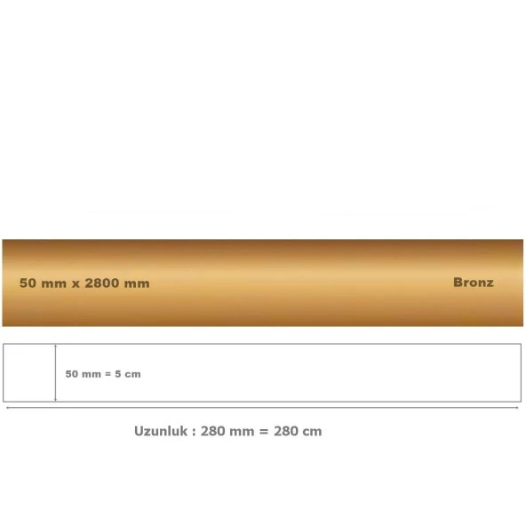 50 mm x 2800 mm Bronz Sibu Aynalı Pleksi Şerit Mobilya Süsü - 2