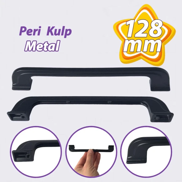Peri Kulp 128 mm Siyah Mutfak Kulpu Çekmece Dolap Kapak Kulbu Metal  Mobilya Dolabı Kulpları