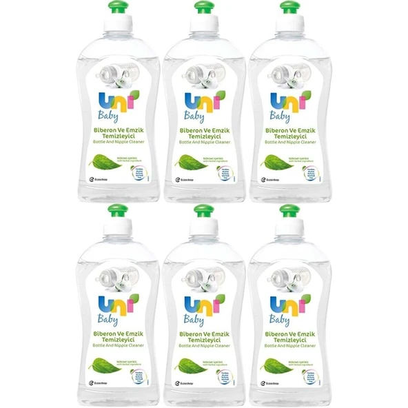 Uni Baby Biberon ve Emzik Temizleyici 500ML (6 Lı Set) - 1