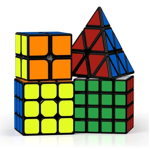 4 SET SPEED CUBE 4 LÜ SET PİRAMİT ZEKA KÜPÜ 2X2 ZEKA KÜPÜ  3X3 ZEKA KÜPÜ 4X4 ZEKA KÜPÜ RUBİKS CUBE ürün görseli