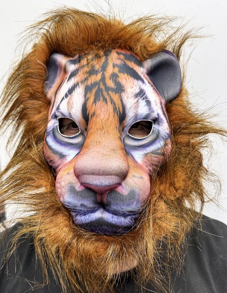 Kahverengi Yeleli Saçlı Peluş Aslan Maskesi Mega Peluş 13 No ürün görseli 1