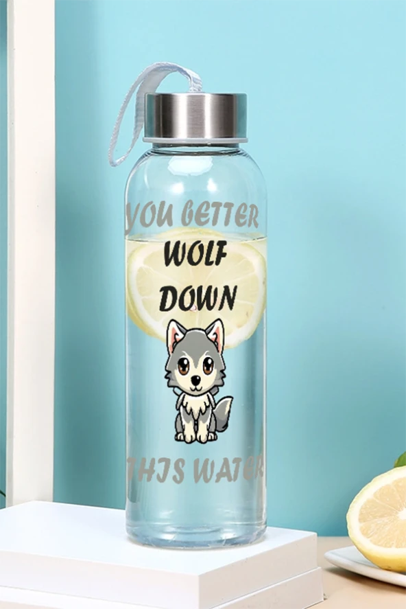 500 Ml Matara - Kurt Desen Motivasyon Matarası - Sticker Hediyeli