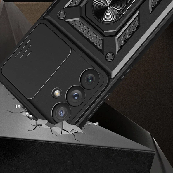 Vendas Samsung Galaxy A54 Kılıf Magnetik Standlı Kamera Korumalı Zore Sürgülü Vega Kapak - 10