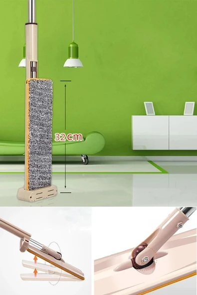 Hansel Kendinden Sıkmalı Mikrofiber Mop Kendini Temizleyen Mop Yedek Bez Hediyeli - 6