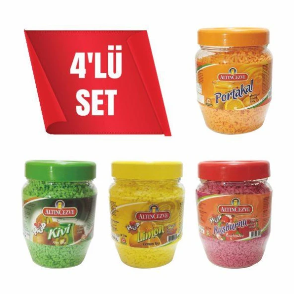 Altıncezve Granül Oralet 4 lü Paket 300Gr x 4 Adet (Portakal,Limon,Kuşburnu,Kivi)